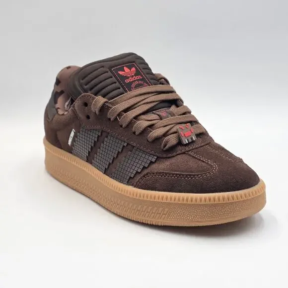 adidas Samba XLG x Minecraft Kids Sneakers Shoes JQ8934 Brown Size 6 New